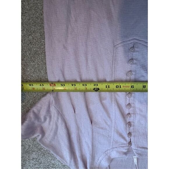 Free People Pink Long Sleeve Waffle Henley Knit Your Girl Tunic/Dress S Small - Picture 8 of 10